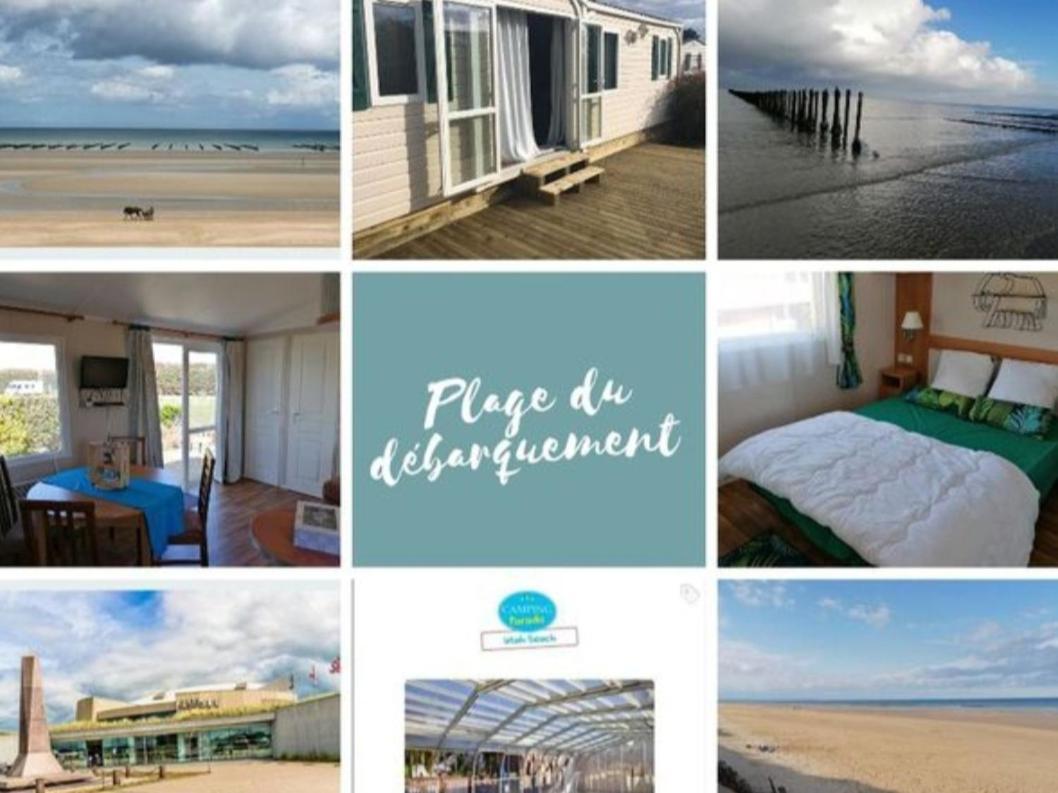 Mobile-Home 100M Plage Utah Mme Surget Sainte-Marie-du-Mont  Exterior photo